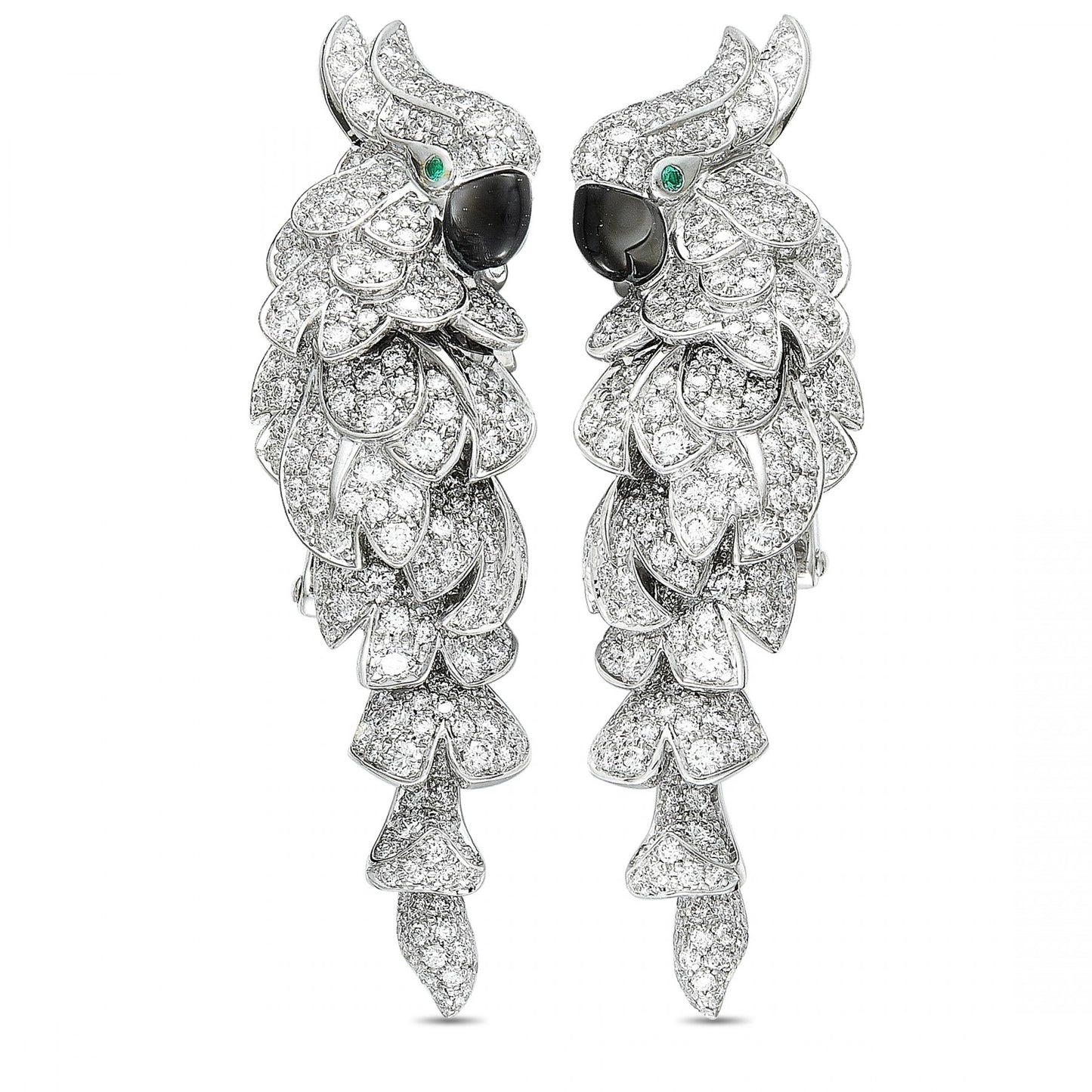 KDY-N8503300 full diamond parrot earrings ear clap ear clip