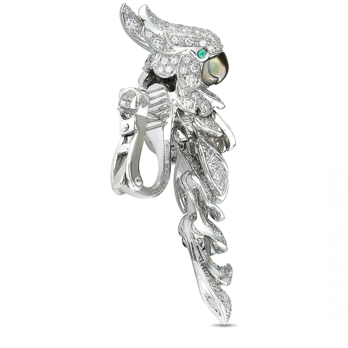 KDY-N8503300 full diamond parrot earrings ear clap ear clip