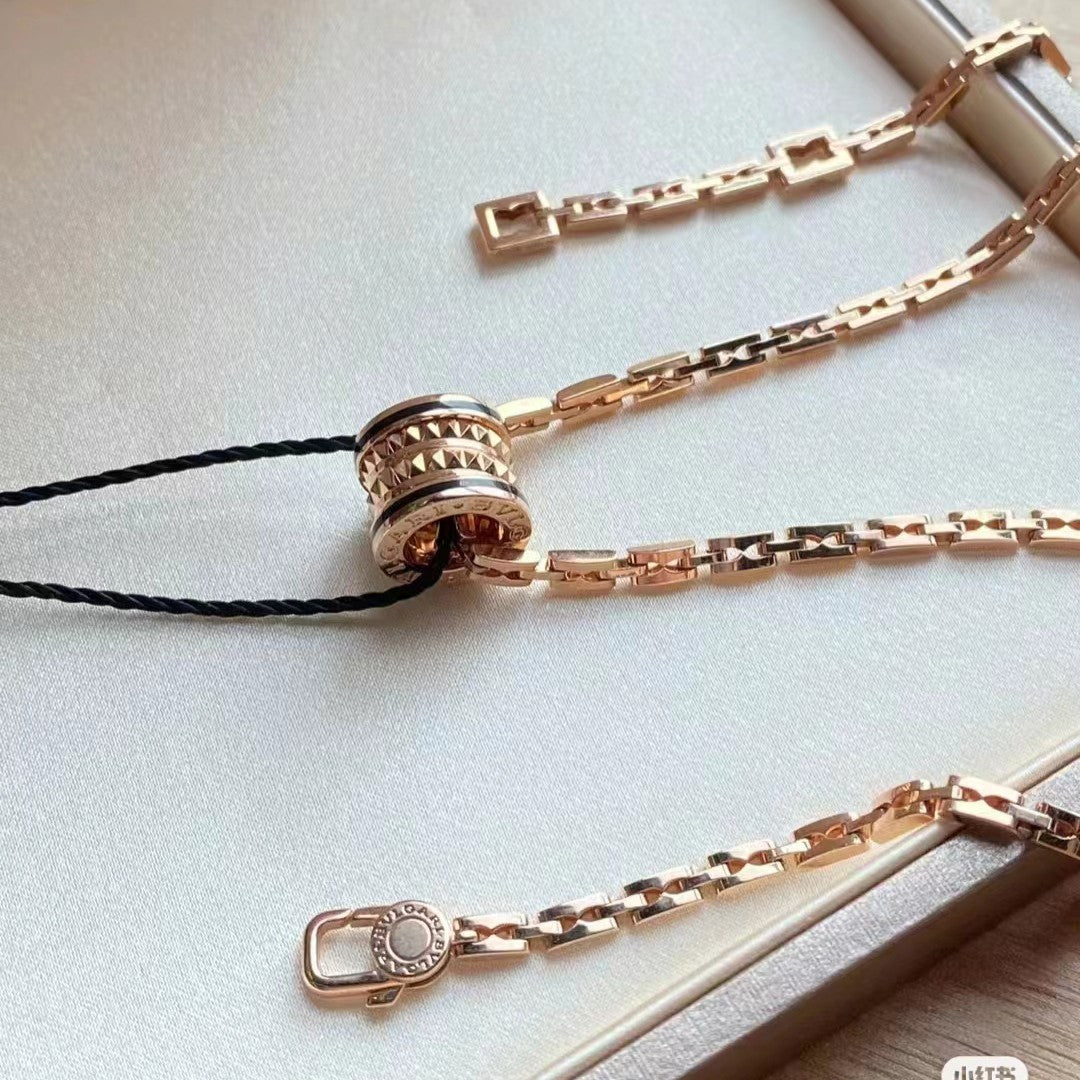 BGL-358224 Rivet edge ceramic spiral necklace Baogai spire series
