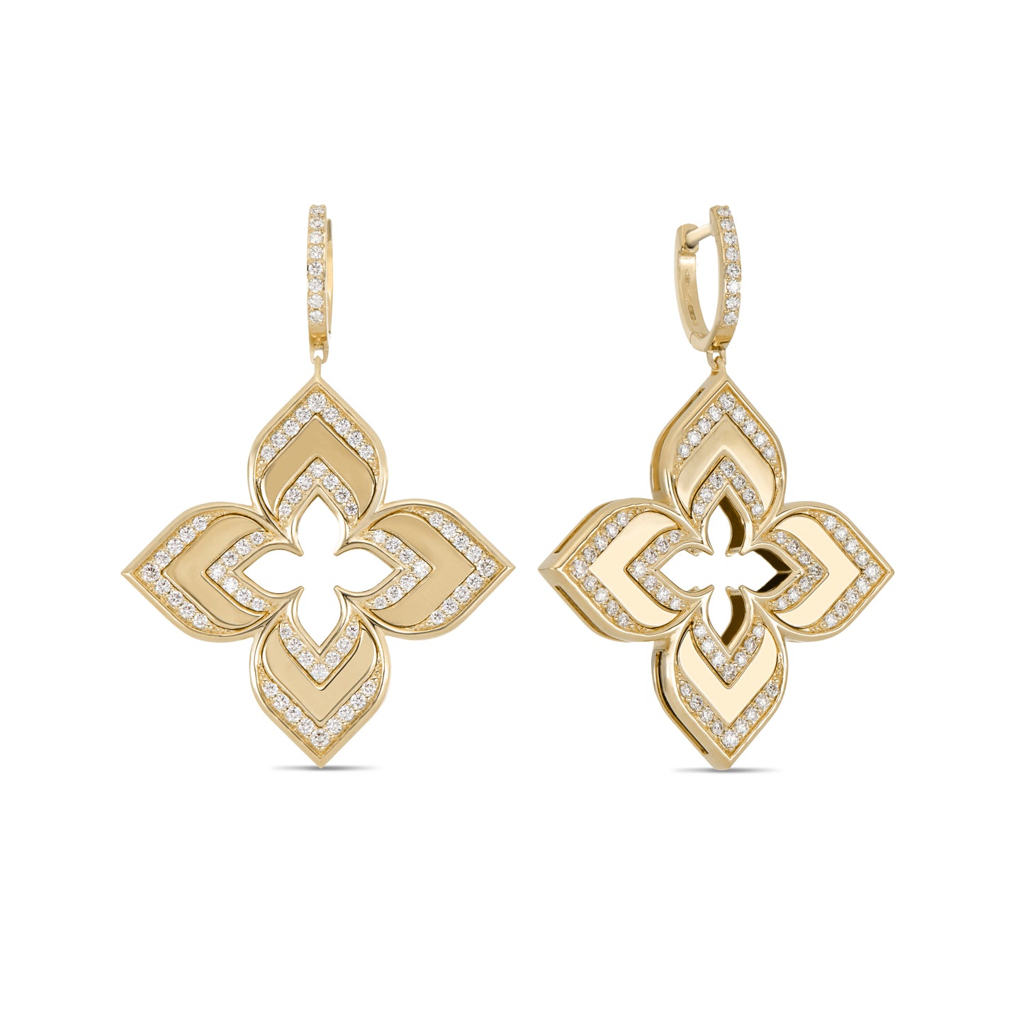 LBT-ADR777EA3376 Dart Clover Princess Flower Earrings Width 34mm