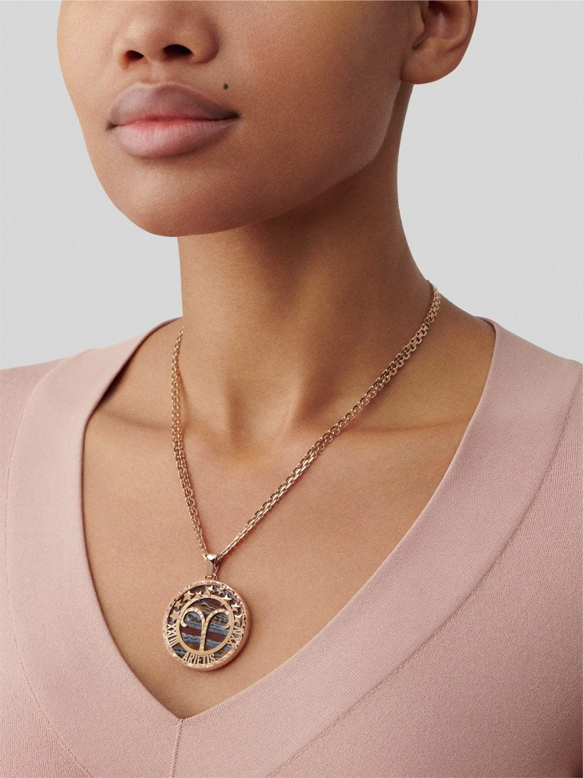 VCARP9R800 26mm Aries twelve constellation pendant