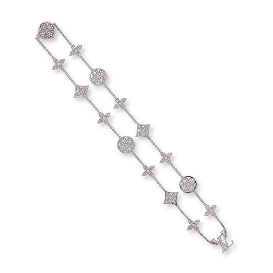 LV-CB0015满钻梅花飞标四叶草项链