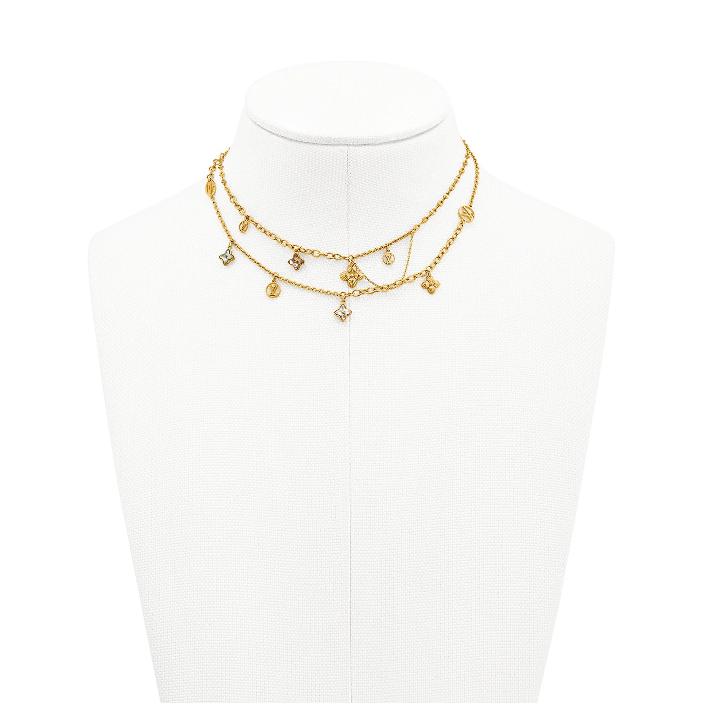 LV-M68374 Gold Plum Blossom Dart Combination Set Necklace