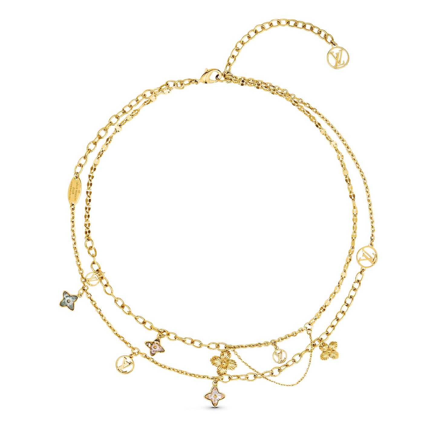 LV-M68374 Gold Plum Blossom Dart Combination Set Necklace