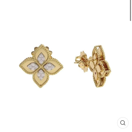 LBT-ADR888EA1837扭绳四叶草金片版20MM耳钉