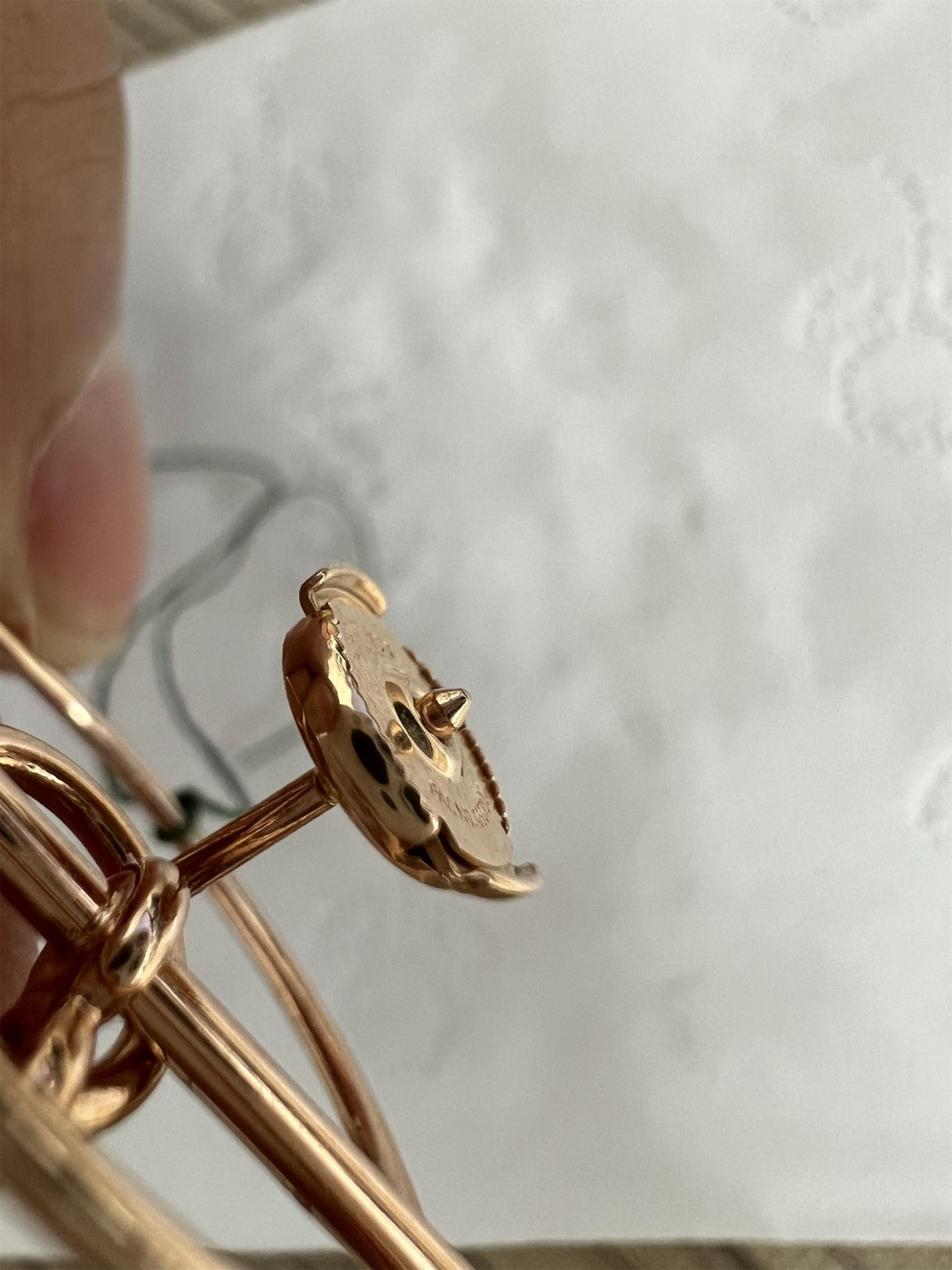 AMS-H105117B guest version light gold ring pull ring stud earrings