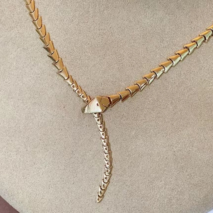 TIF-4864831 light gold snake necklace