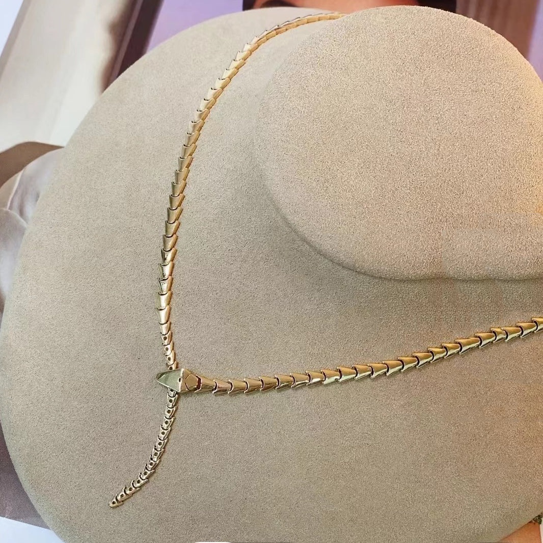 TIF-4864831 light gold snake necklace