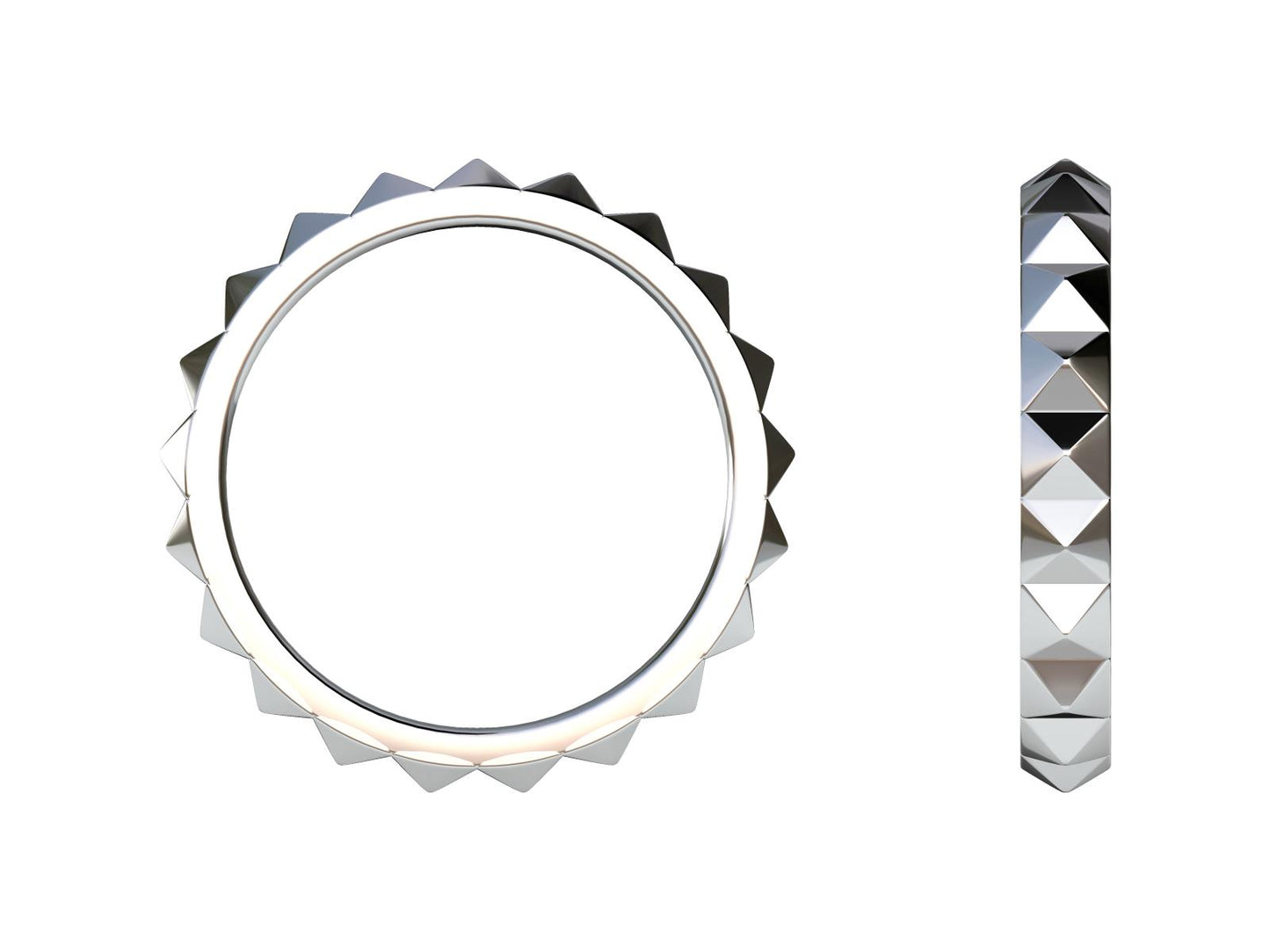 AMS-H596513 rivet pointed pyramid light gold 2.7mm 9# strip ring