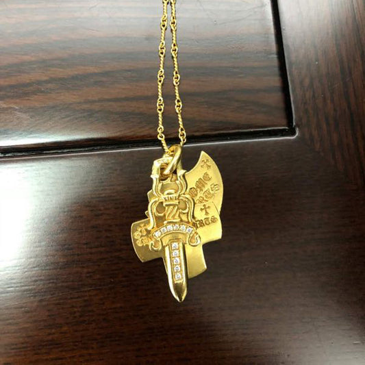 KLX-XL27023581 Diamond Cross Holy Sword Pendant