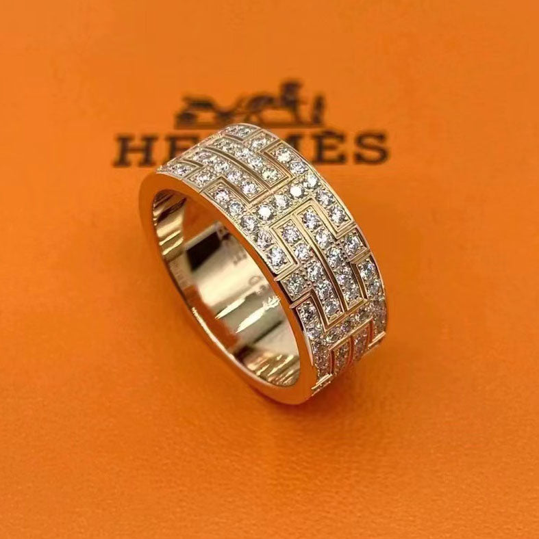 AMS-H247884B I-shaped full diamond ring