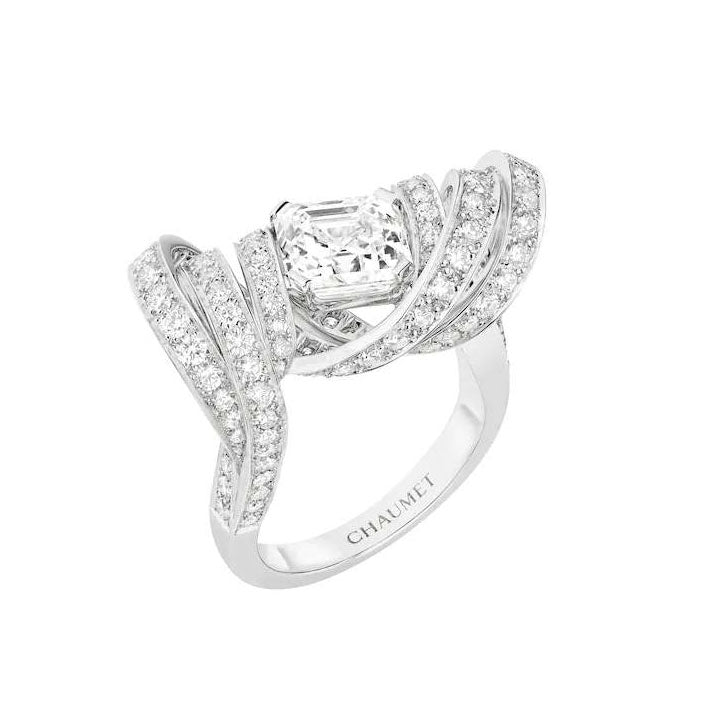 SM-474762 full diamond ribbon ring main stone 4.7x5.6x3.4mm