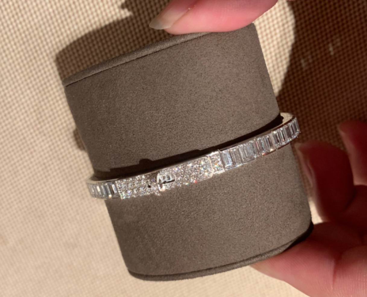 AMS-H145440 5.2mm Diamond Twist Ladder Square Arm Bracelet 21#