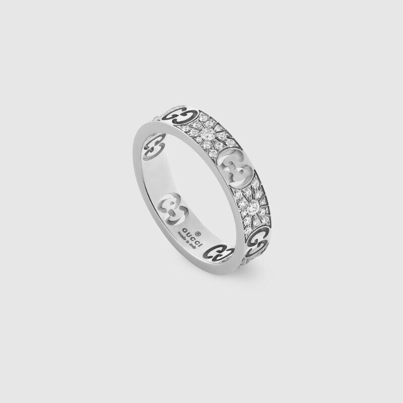 GC-729415 4.2mm wide diamond letter G hollow ring