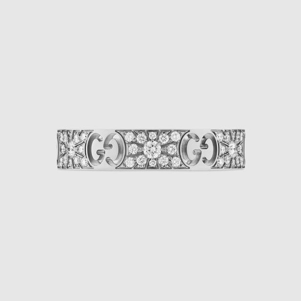 GC-729415 4.2mm wide diamond letter G hollow ring