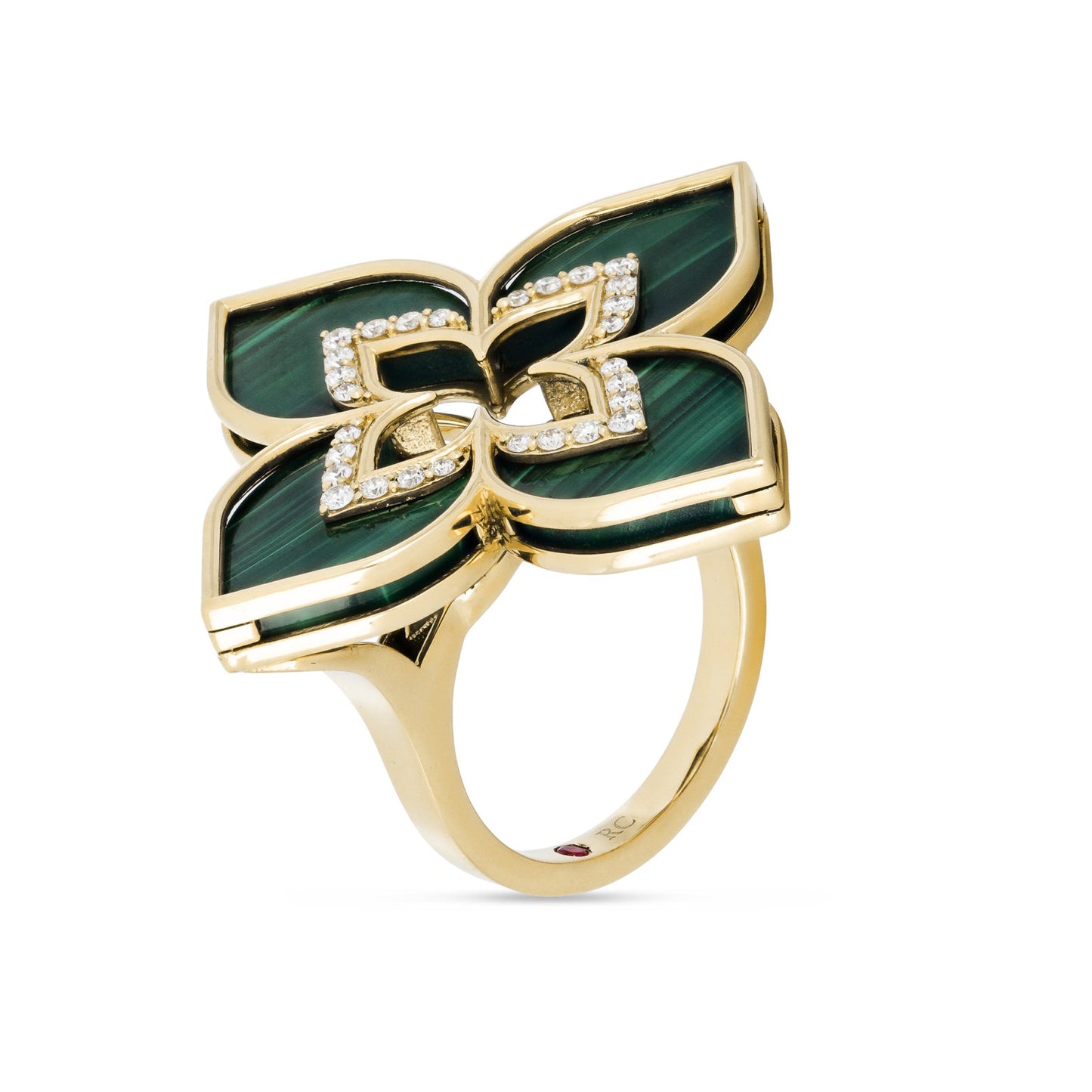 LBT-ADV777RI3193光金玛瑙飞镖四叶草戒指34mm