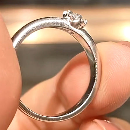 BQLT-RIN014660心形四爪拉丝女戒16.5#0.4ct