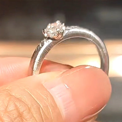 BQLT-RIN014660心形四爪拉丝女戒16.5#0.4ct