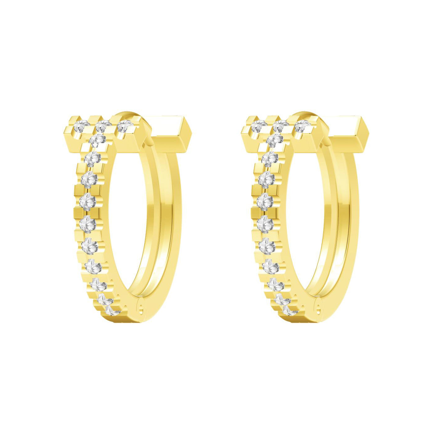 TIF-946314 full diamond letter T earrings earring clip