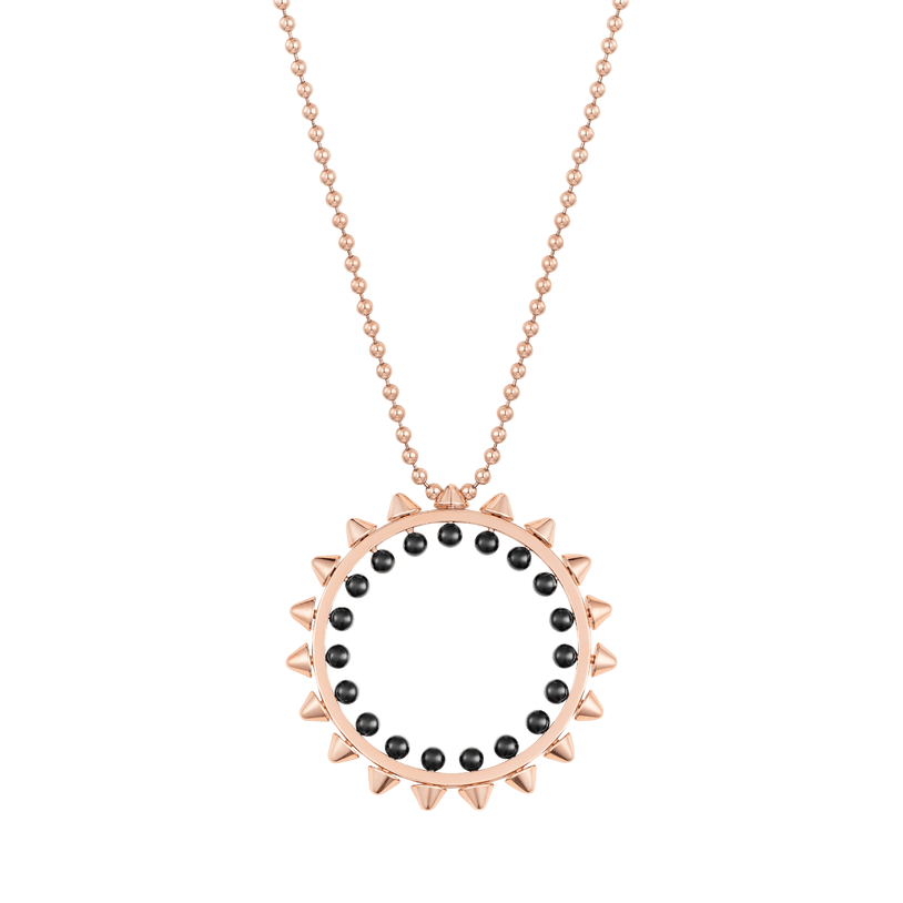 KDY-N7424417 agate ball rivet pointed cone light gold ring pendant
