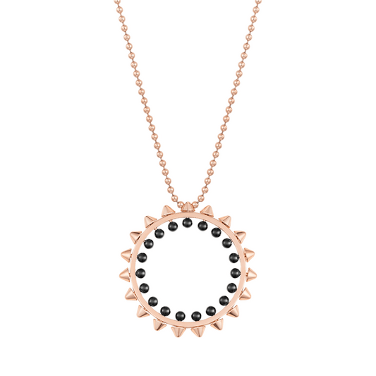 KDY-N7424417 agate ball rivet pointed cone light gold ring pendant