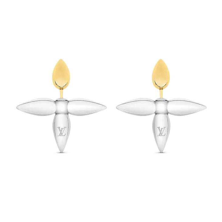 LV-M80268 pointed cone version flying standard four-corner pointed color separation earrings