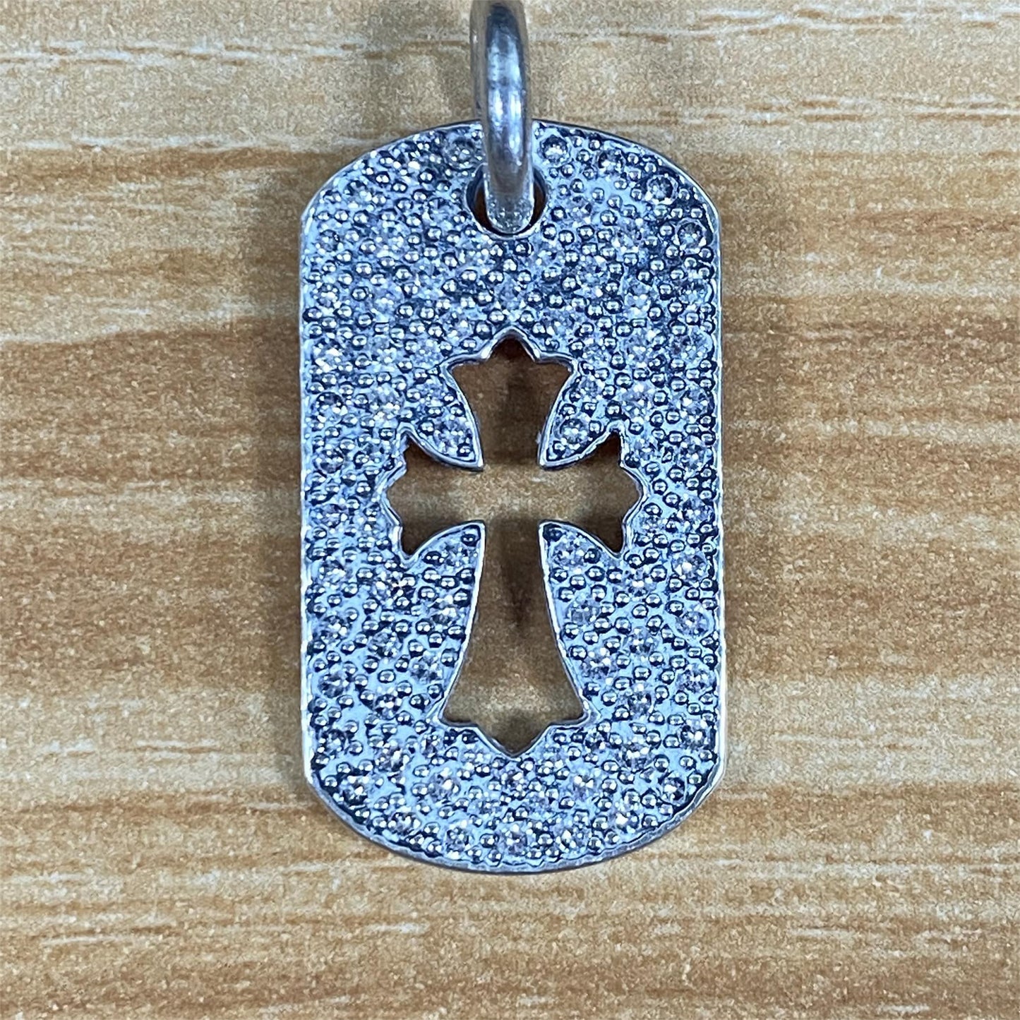 KLX-596441 full diamond hollow cross pillow-shaped pendant guest version