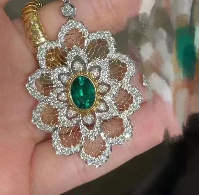 BQLT-PEN565772 lace diamond pendant honeycomb mesh bottom