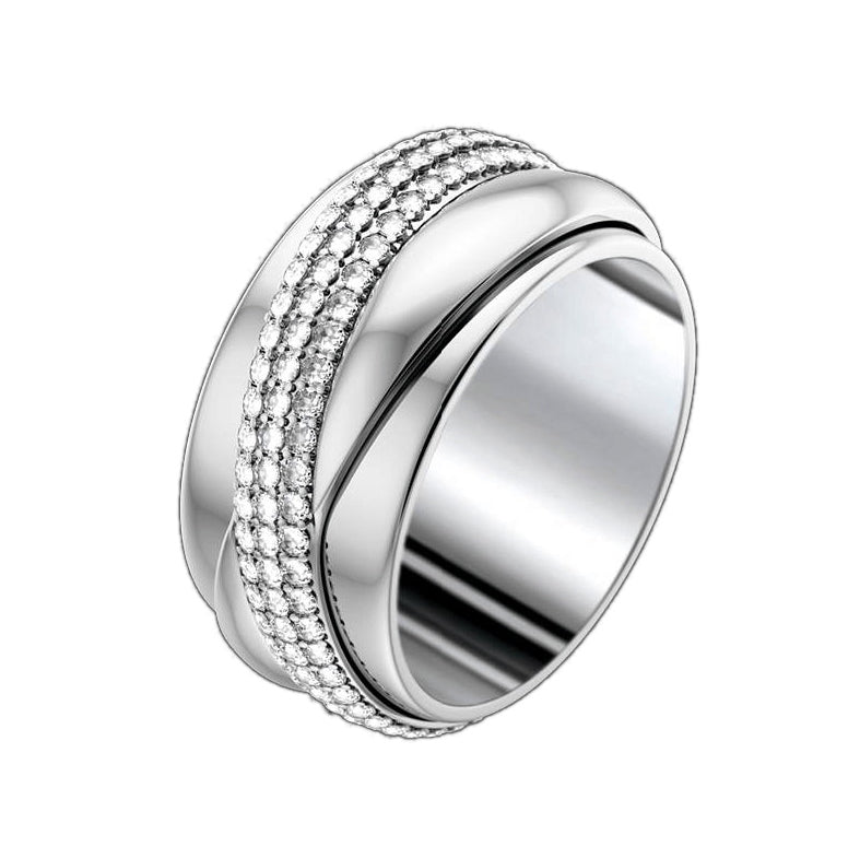 BJ-G34P8613 wide wave surface cross turn ring