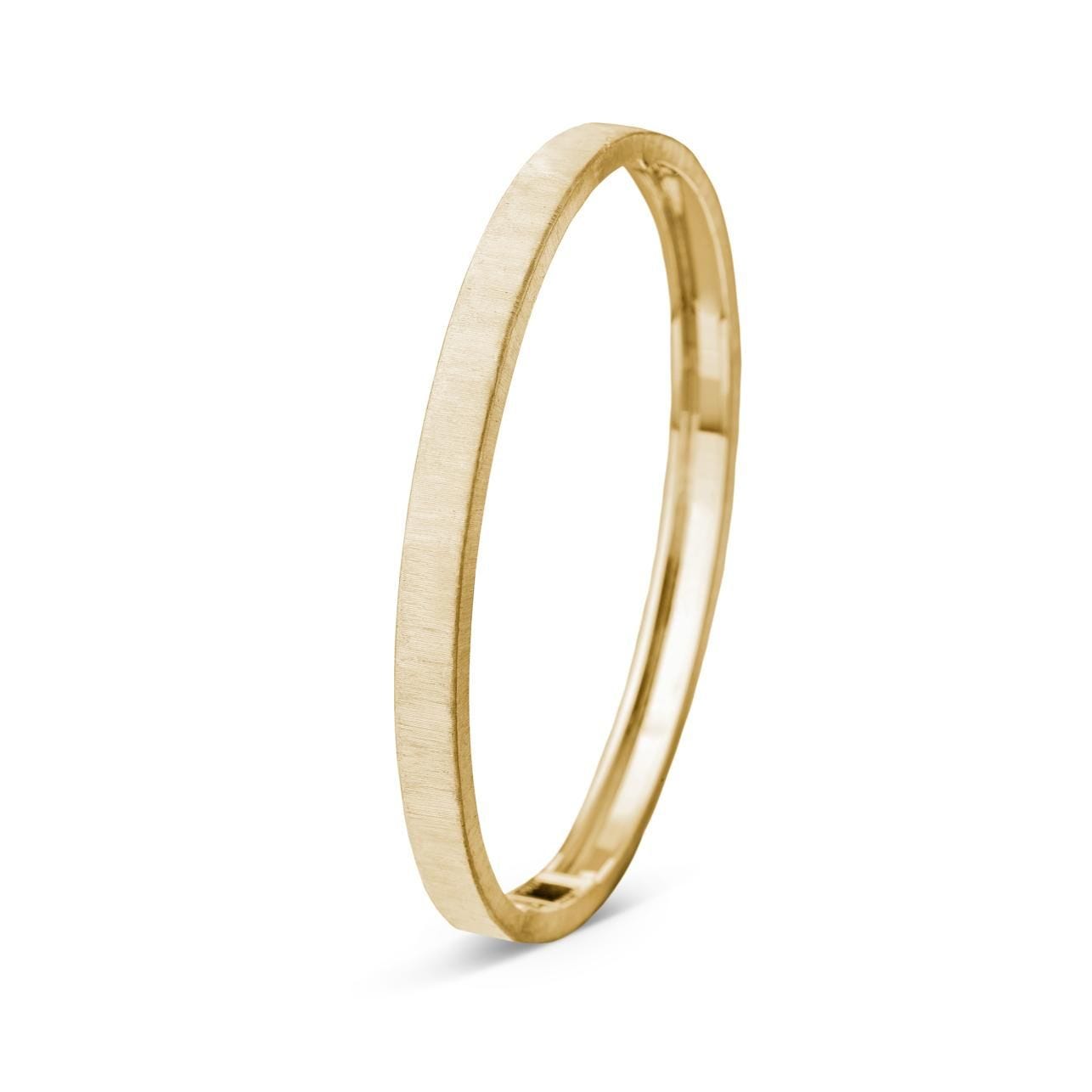 BQLT-JAUBRA009767 5.2MM light gold flat bracelet wide brushed narrow body bracelet 16#