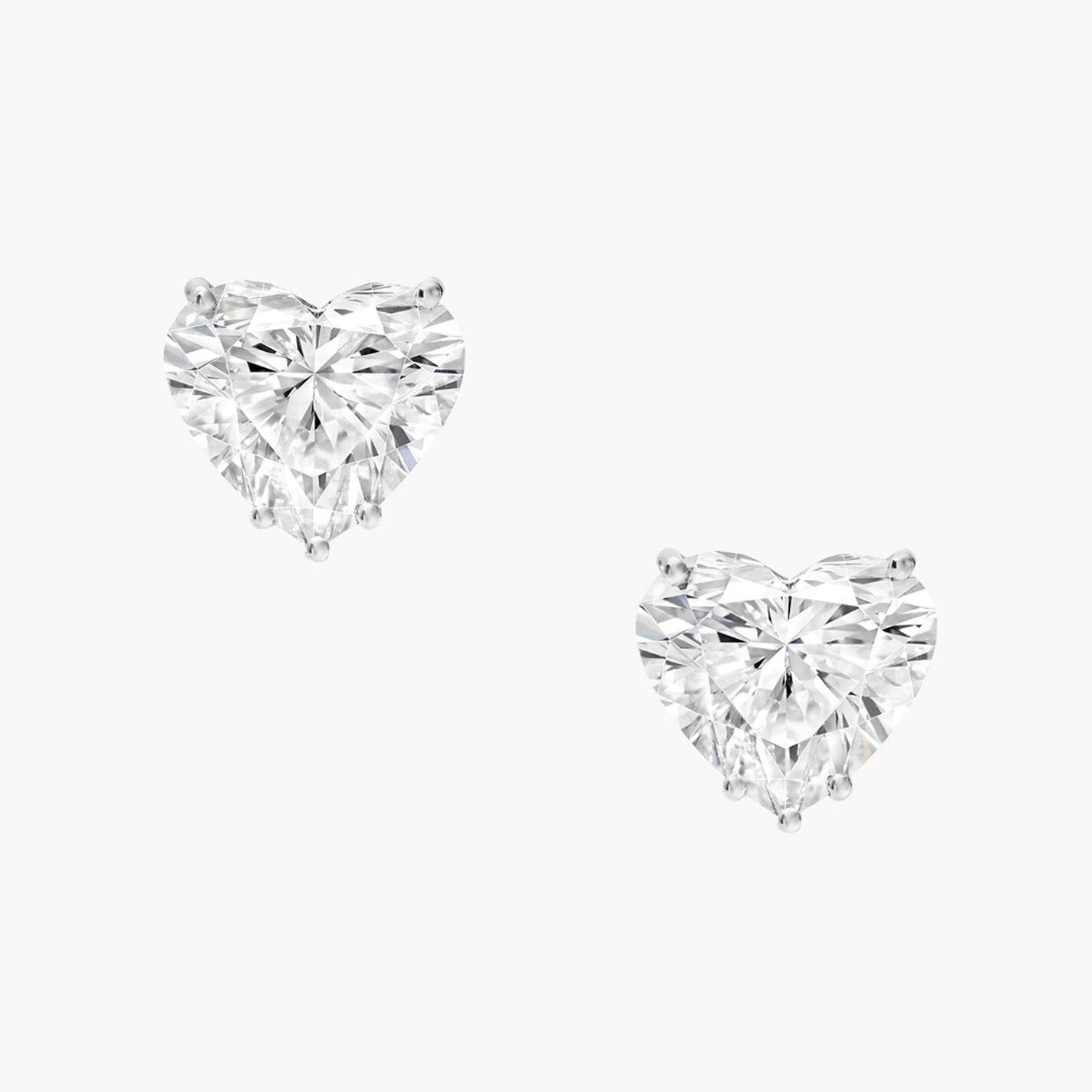 GLF-HST01 heart-shaped diamond stud earrings main stone 8.9x10.4mm