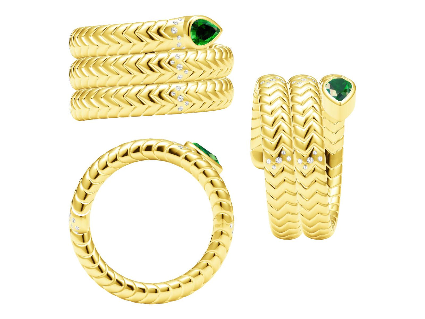 BGL-AN355715波浪形编织纹蛇身卷身戒指