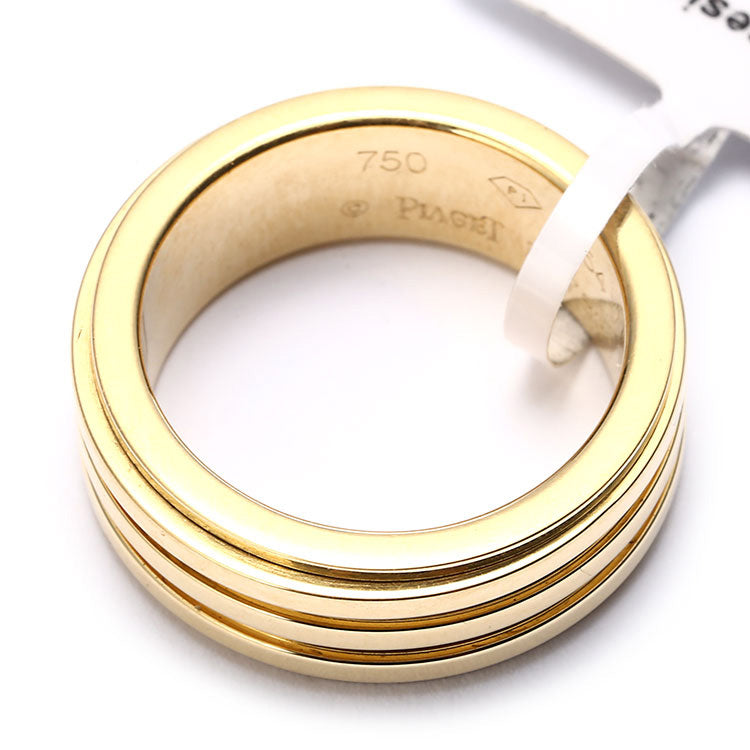 BJ-G34P2918 three-ring light gold flat turn ring