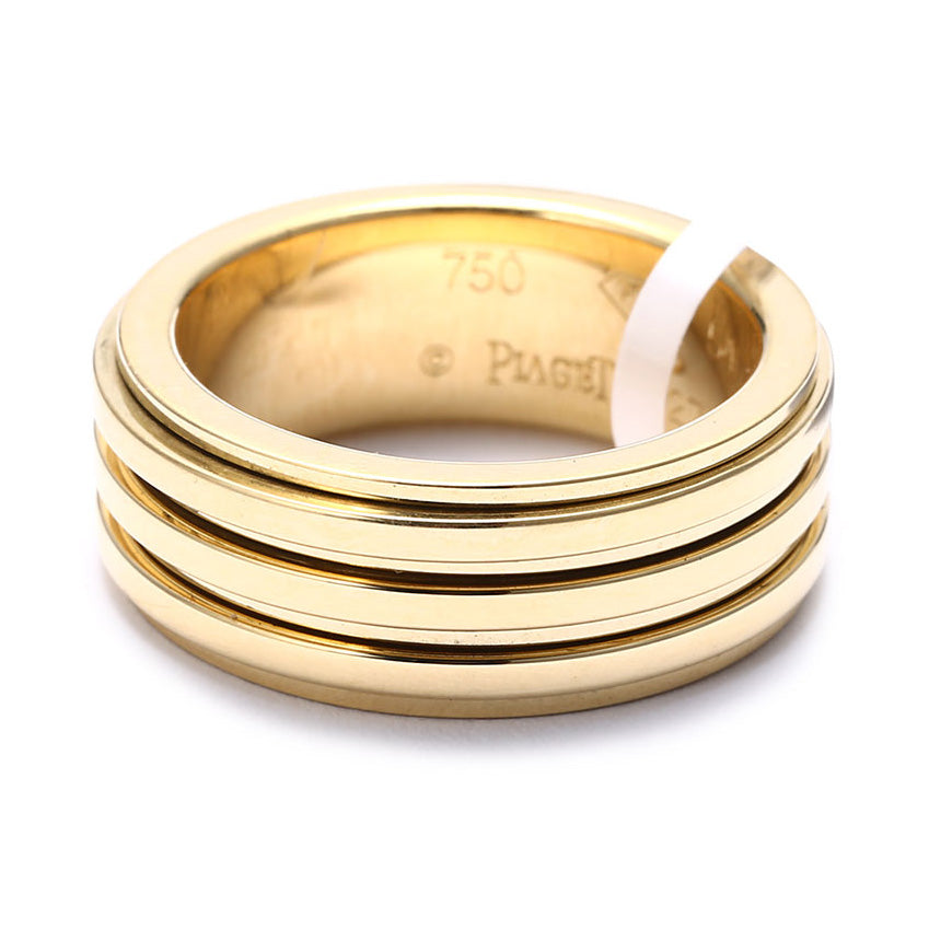 BJ-G34P2918 three-ring light gold flat turn ring