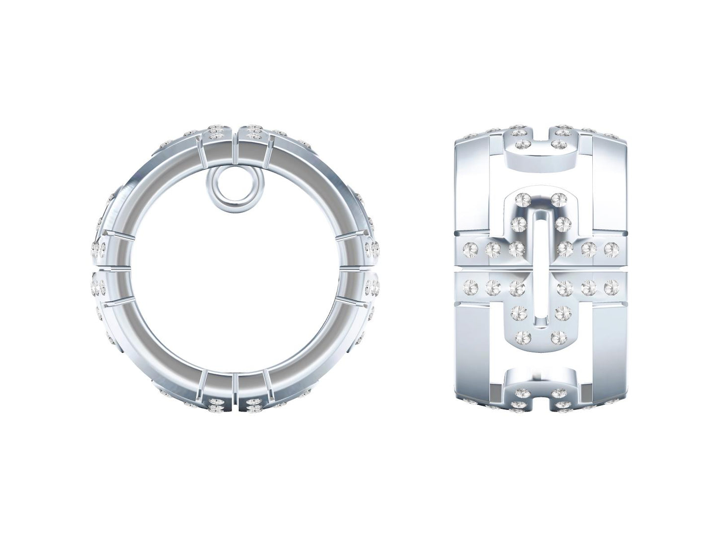 BGL-CL202096 Chinese character pendant half diamond version