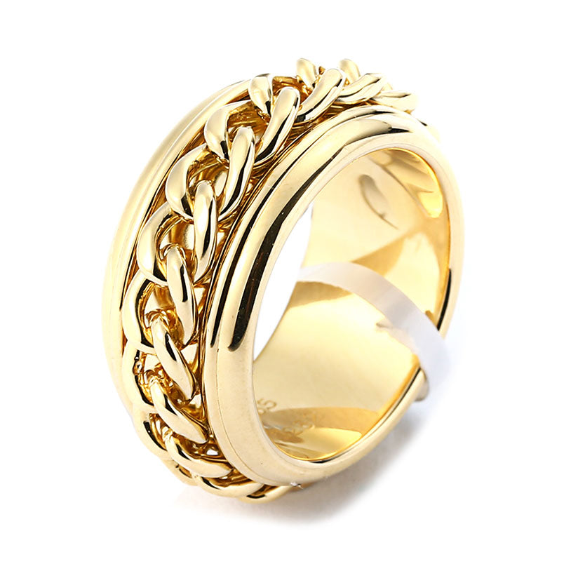 BJ-G34PU500 light gold chain turning ring