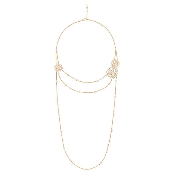 BJ-G37U9700 Fully Inlaid Ribbon Flower Necklace