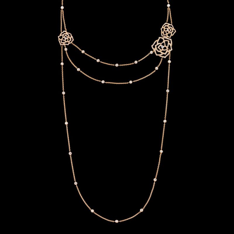 BJ-G37U9700 Fully Inlaid Ribbon Flower Necklace