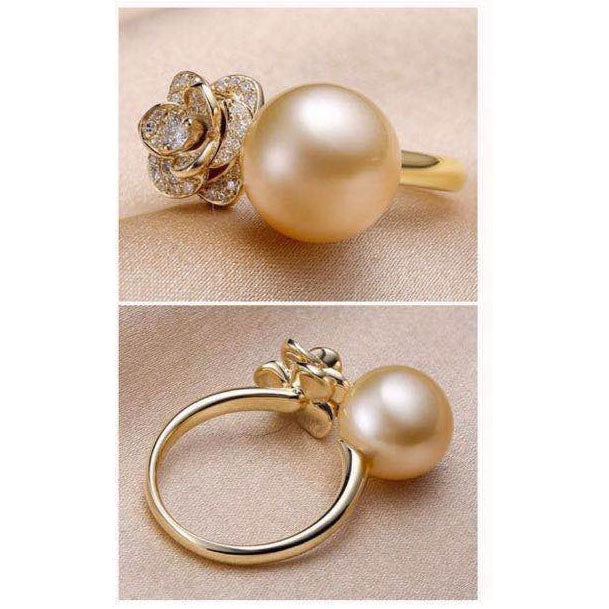 BJ-G34UU101 Pearl Open Flower Ring