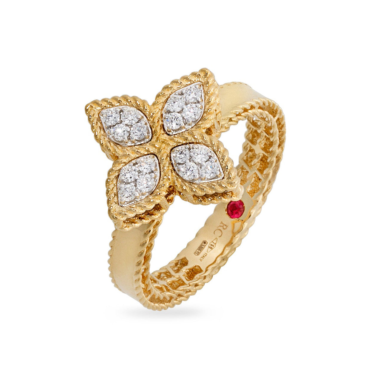 LBT-ADR777RI0639扭绳四叶草镶钻戒指