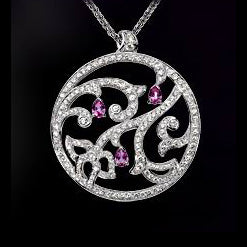 BJ-G33L5900 round halo pendant