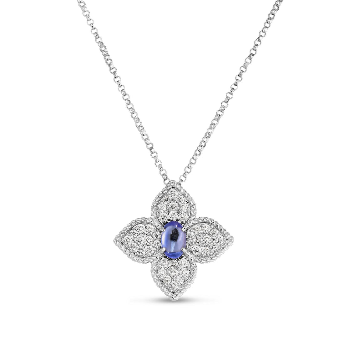 LBT-ADV777CL1139蓝宝石扭绳四叶草吊坠