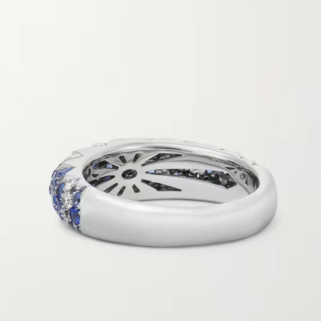 BJ-G34R0900 Narrow Solar System Wave Half Diamond Ring