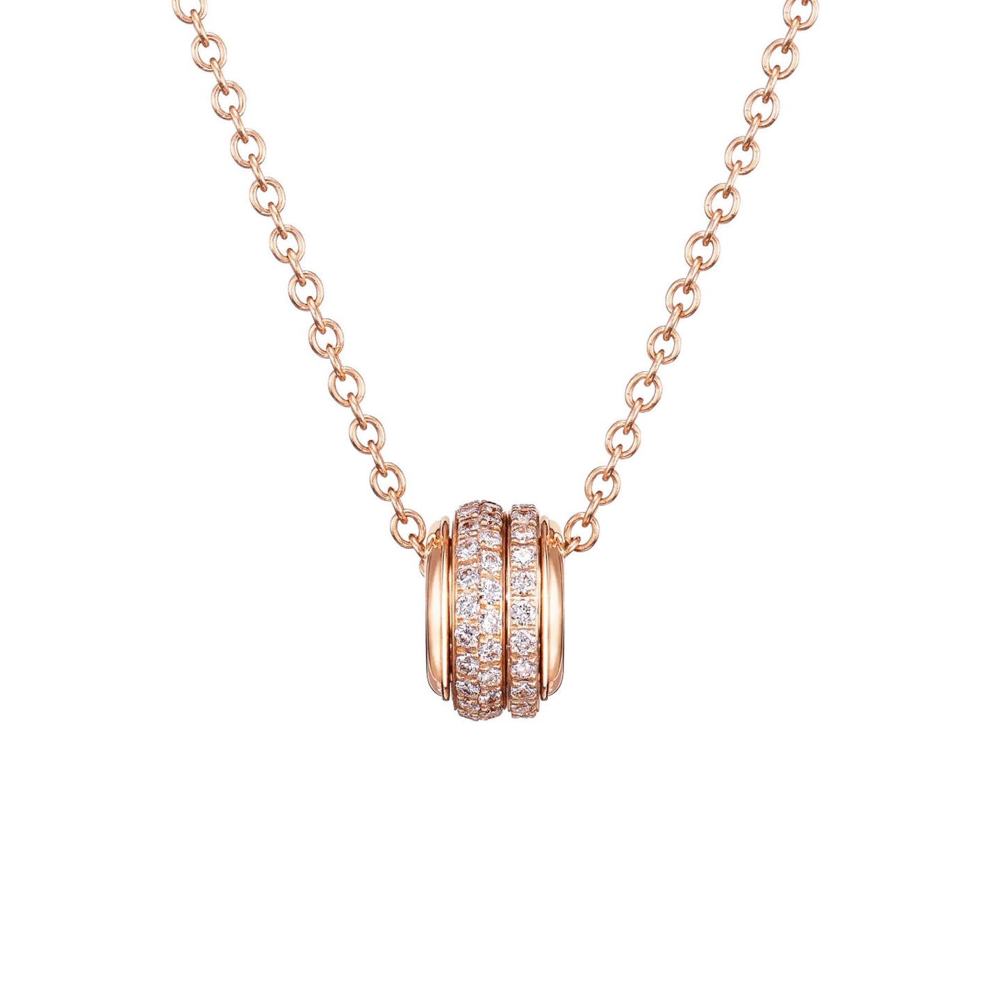 BJ-G33P0088 three-circle diamond rotating pendant