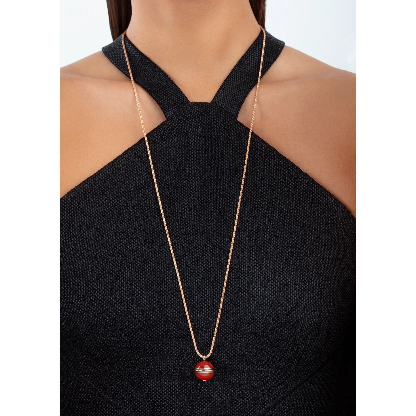 BJ-G33PA500 single diamond rotating necklace