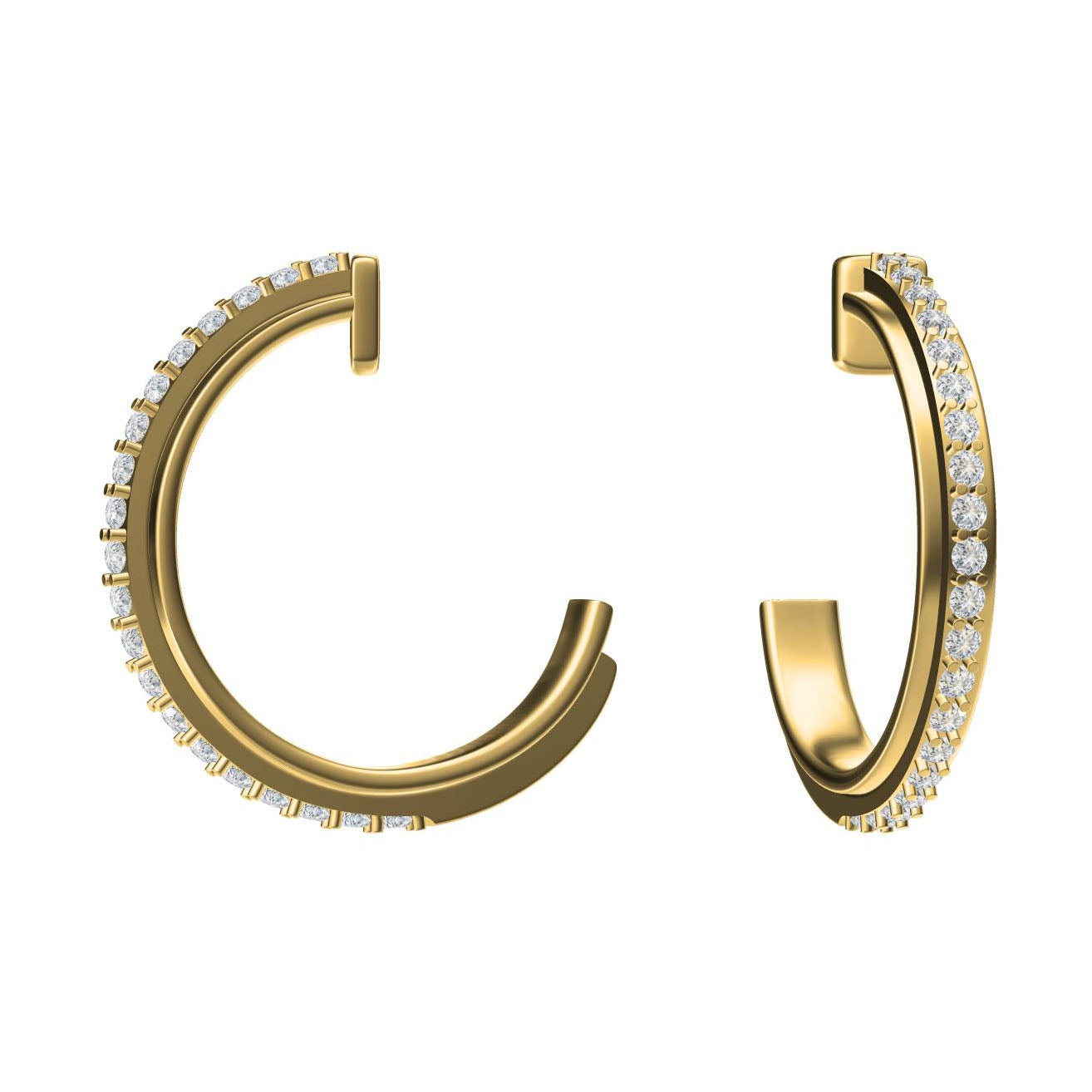 BJ-G38P5A01 half circle C-shaped earrings