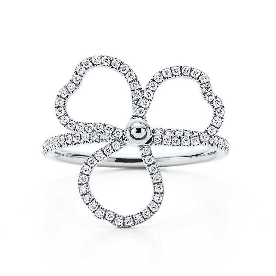 TIF12688771 Large Diamond Hollow Flower Ring 10#