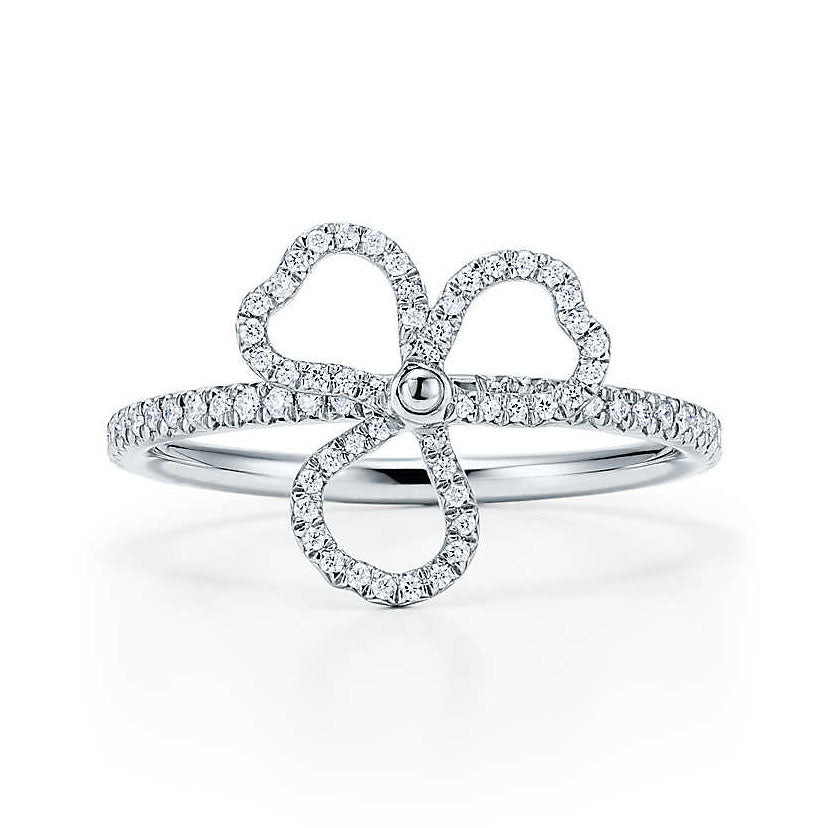 TIF42969423 small clover set with diamonds hollow flower ring 13#