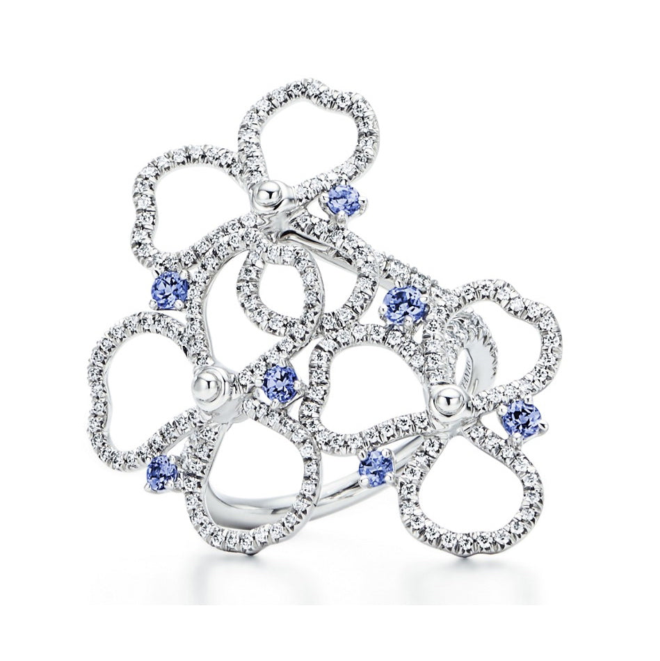 TIF54676685 three hollow clover flower ring 14#