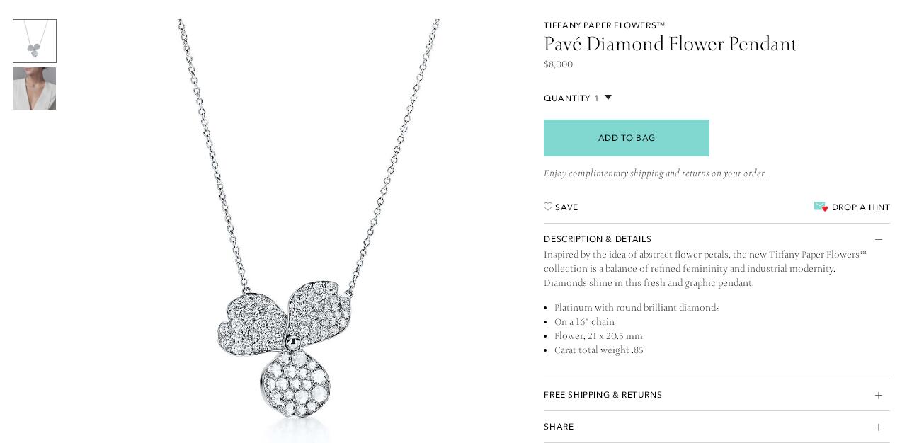 TIF14556296 Full Diamond Clover Flower Tie Chain Pendant